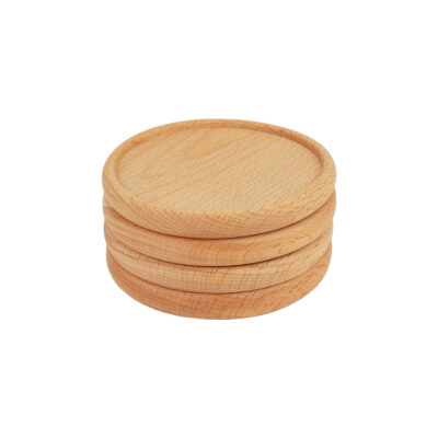 Ronde onderzetters set van 4 van hout