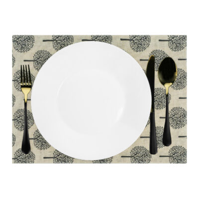 Beige placemat met boom patroon