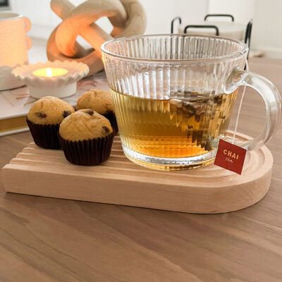 QUVIO Decoratieve beeld – Tray – Hout – Bruin