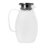 Krumble Karaf met filter, handvat en deksel – Schubbenpatroon – Glas en aluminium – 1,5 liter