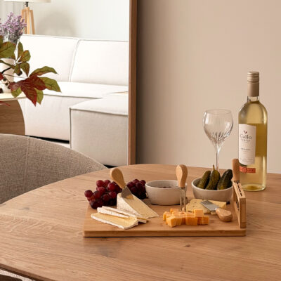 Krumble Kaasplank – Inclusief messenset – Bamboe – Lichtbruin