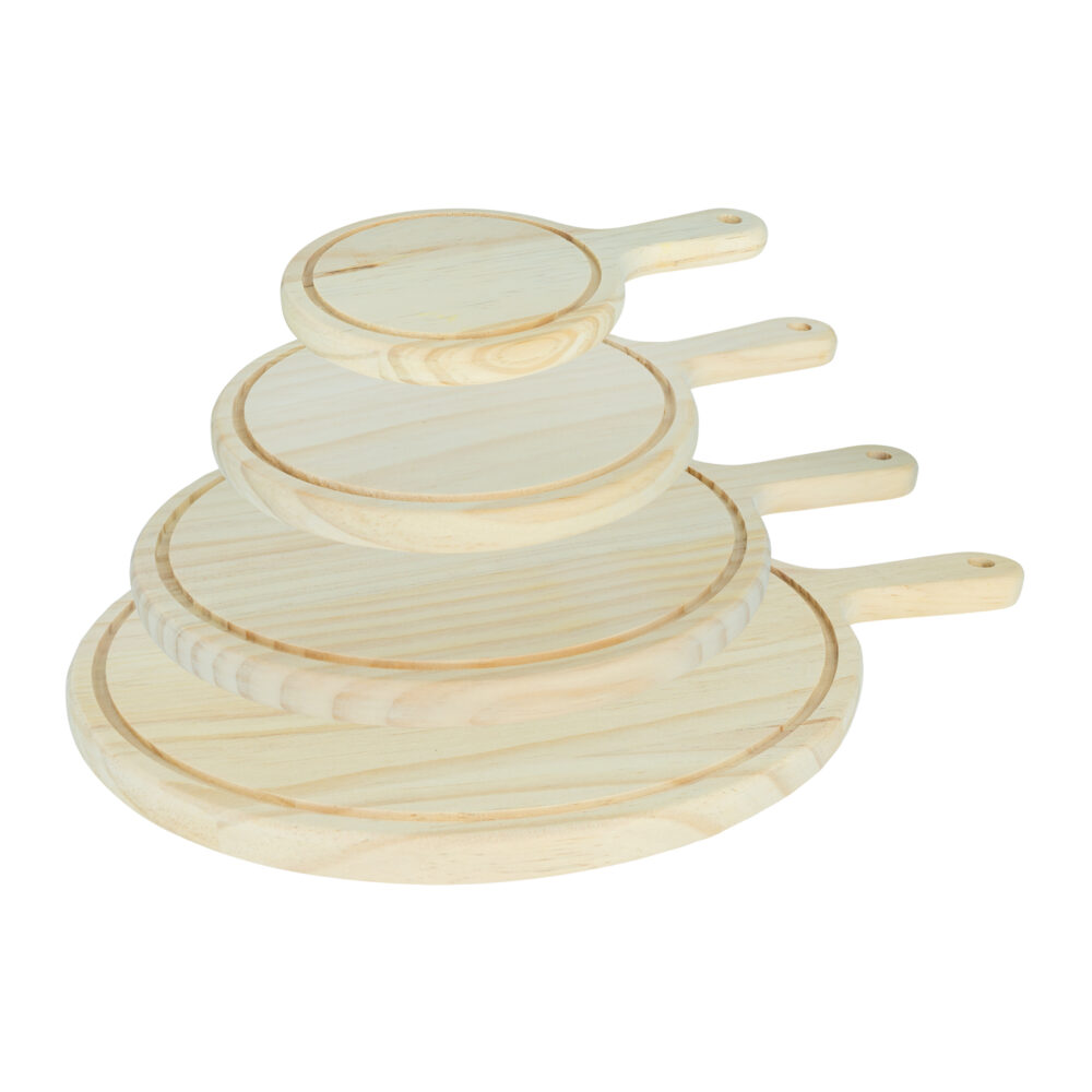 Serveerplank rond set van 4