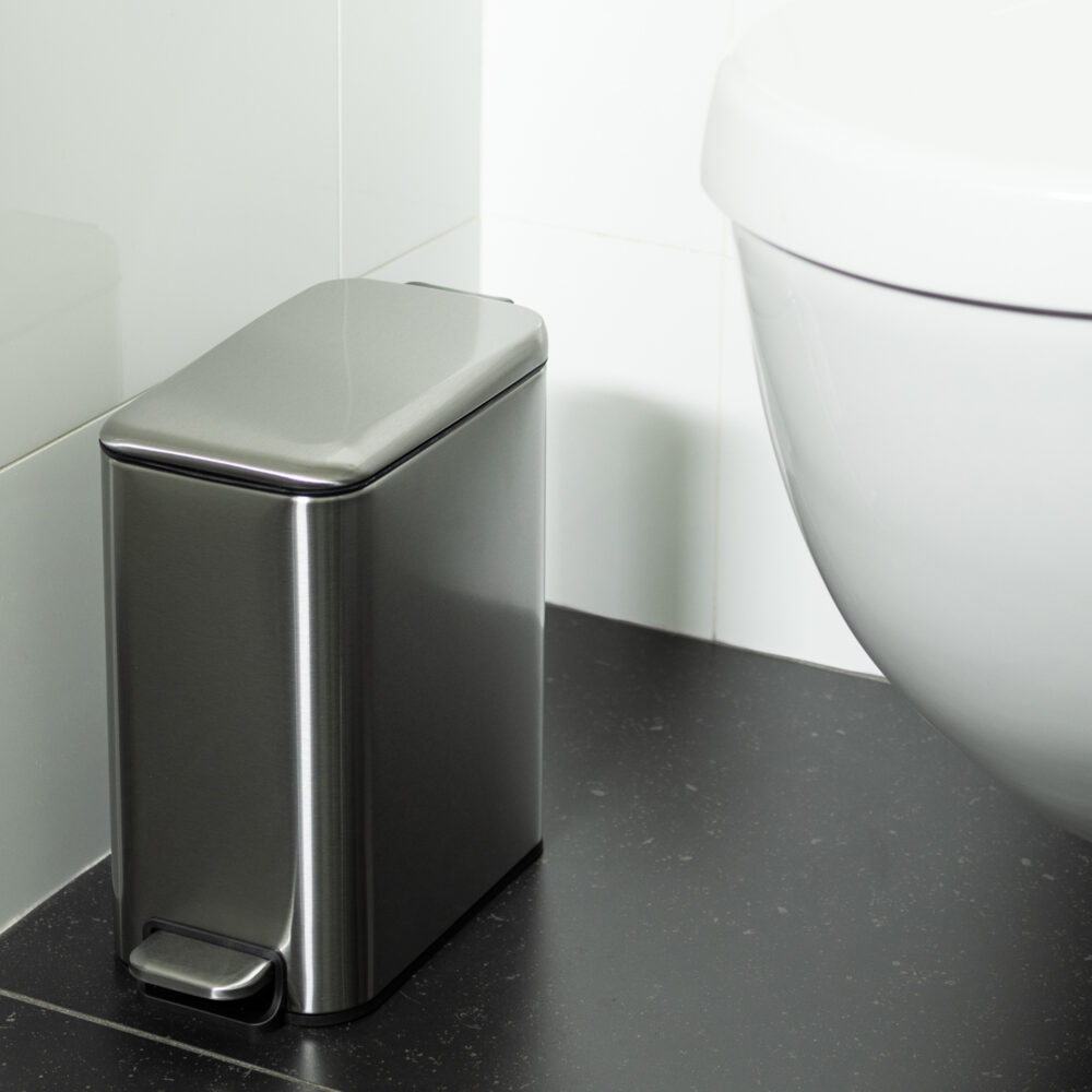 quvio-prullenbak-vierkant-5-l-grijs-metaal