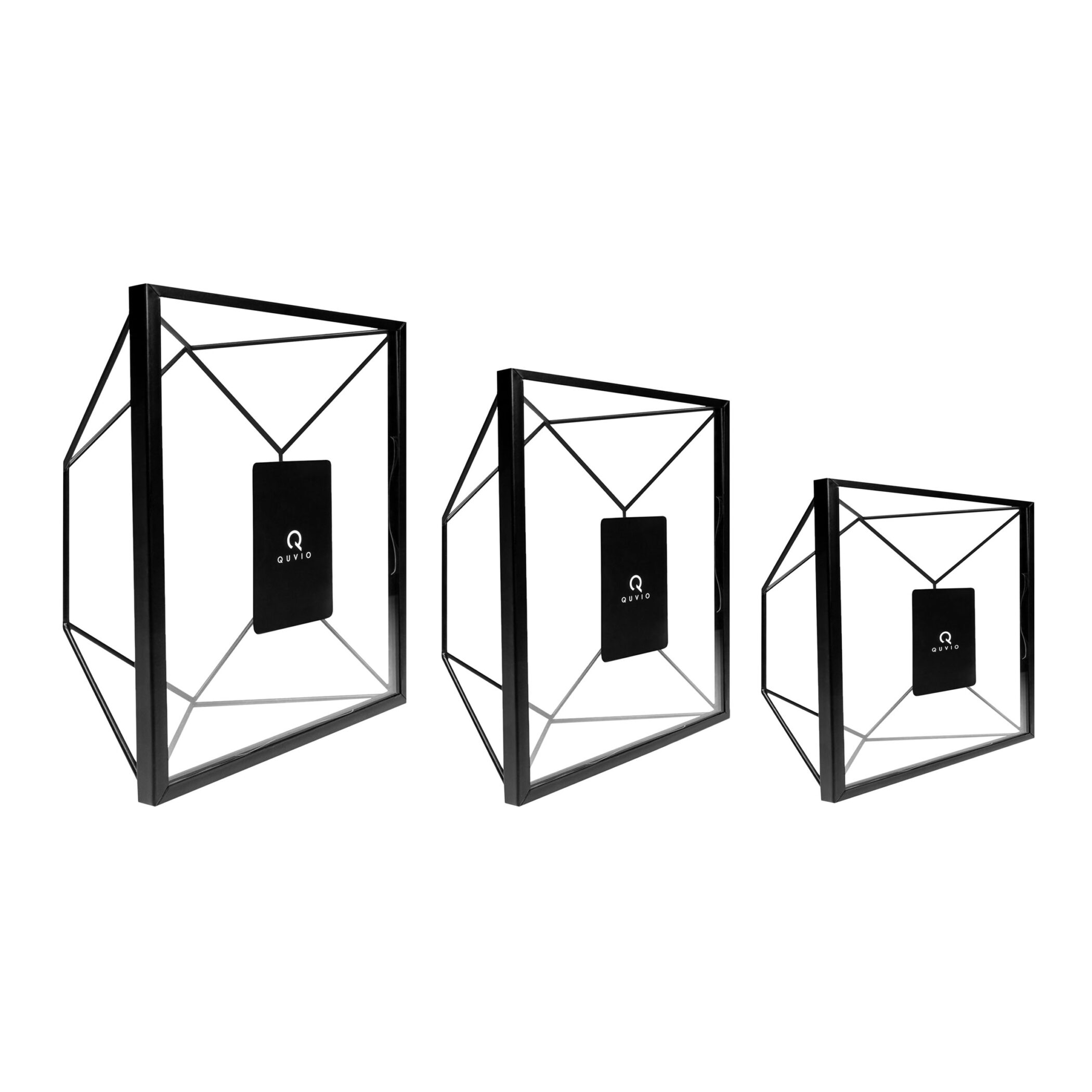 QUVIO Fotolijstjes - Hexagon - Set van 3 - Zwart