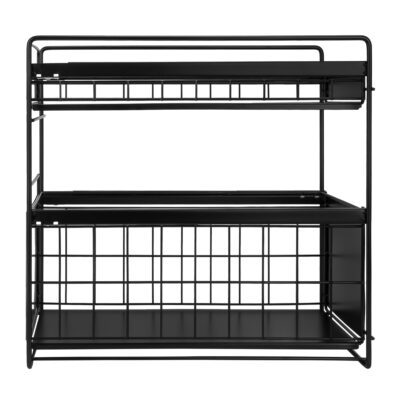 zwart metalen rek voor in de keuken