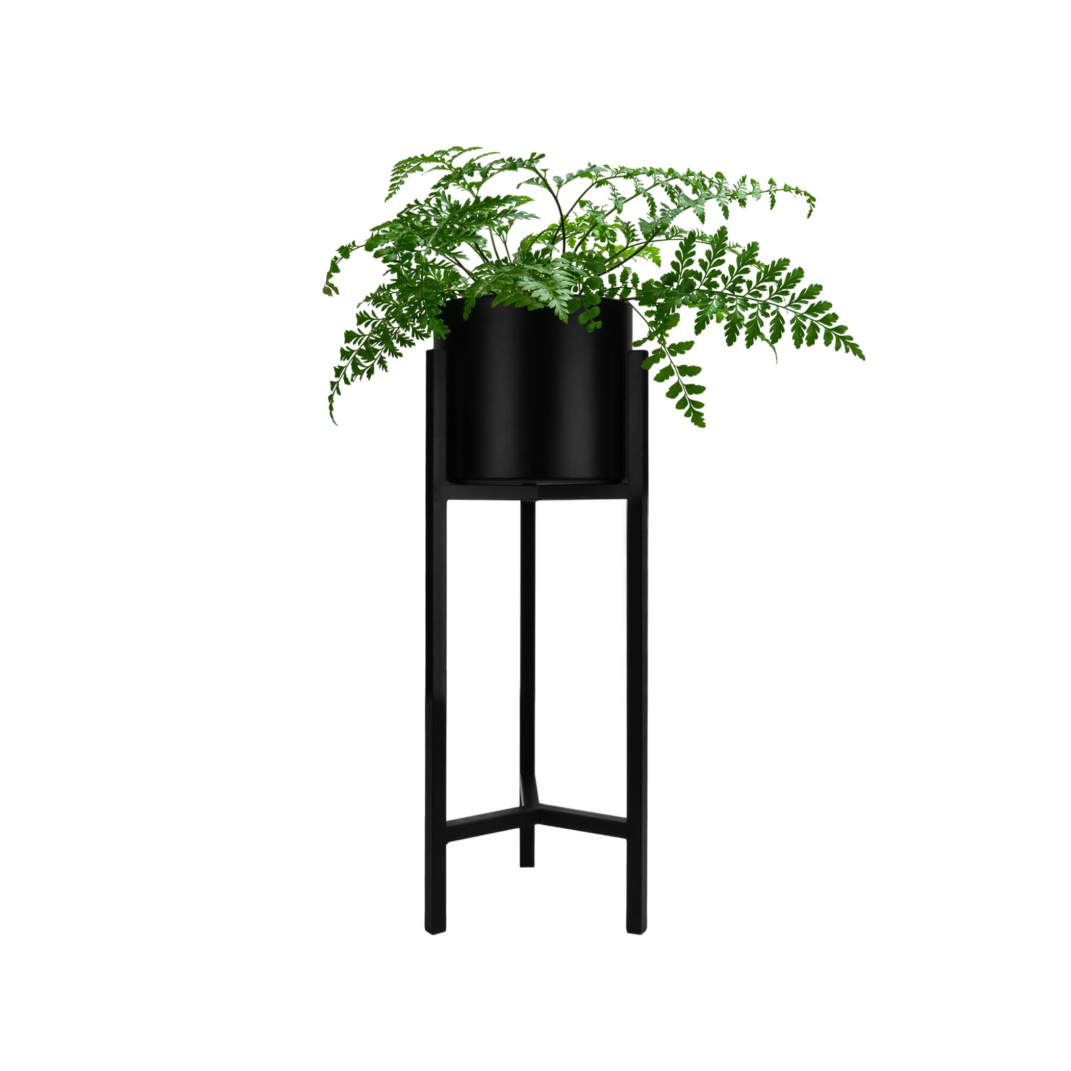 QUVIO Plantenstandaard inclusief pot - Metaal - 22 x 22 x 60 cm