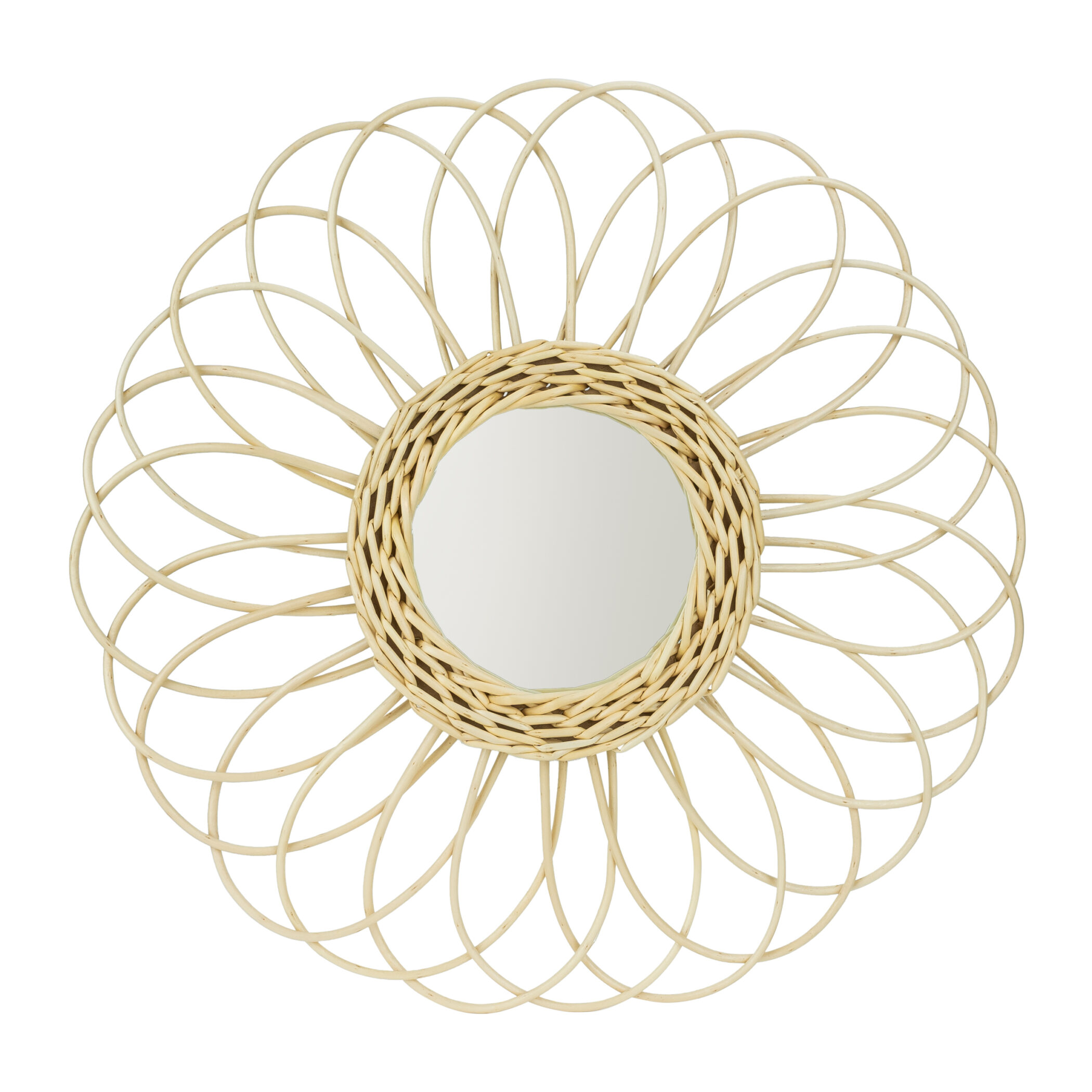 QUVIO Rotan spiegel - Diameter 39,5 cm