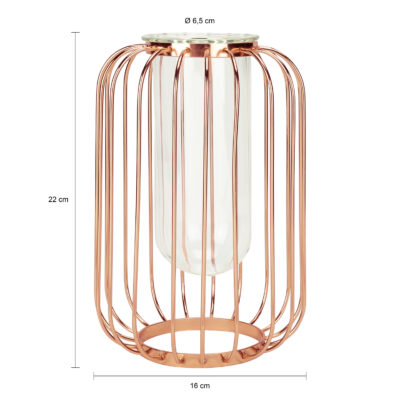 afmetingen Vaas met spijlen van metaal