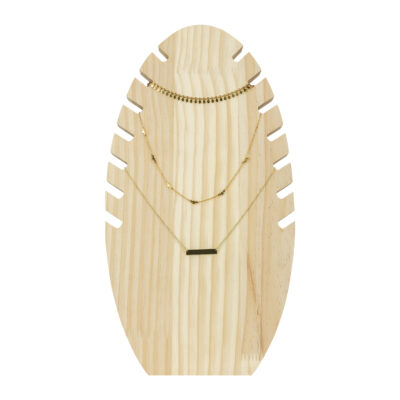 Hout sieradenhouder met bladvorm design