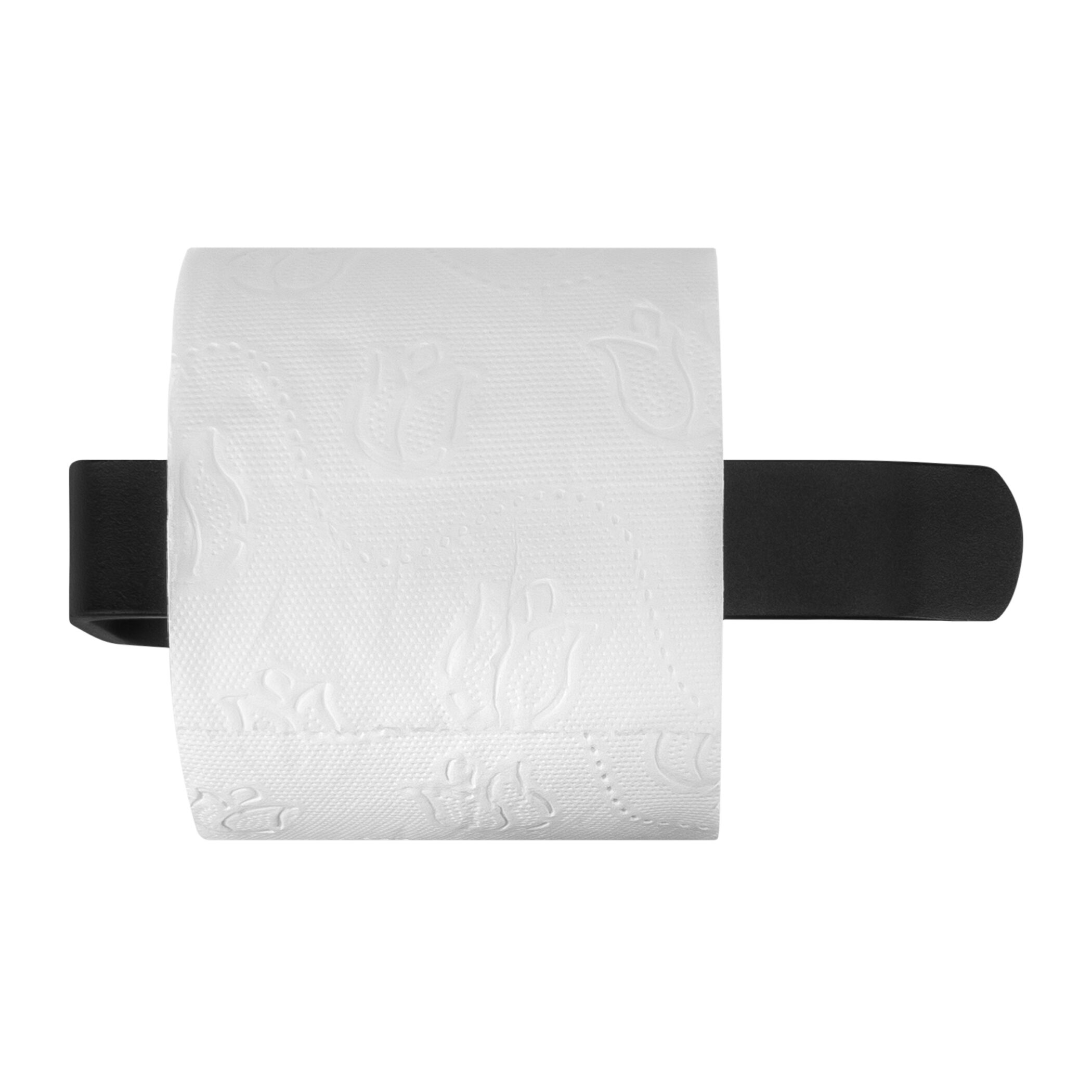 QUVIO Toiletrolhouder - Metaal - Zwart