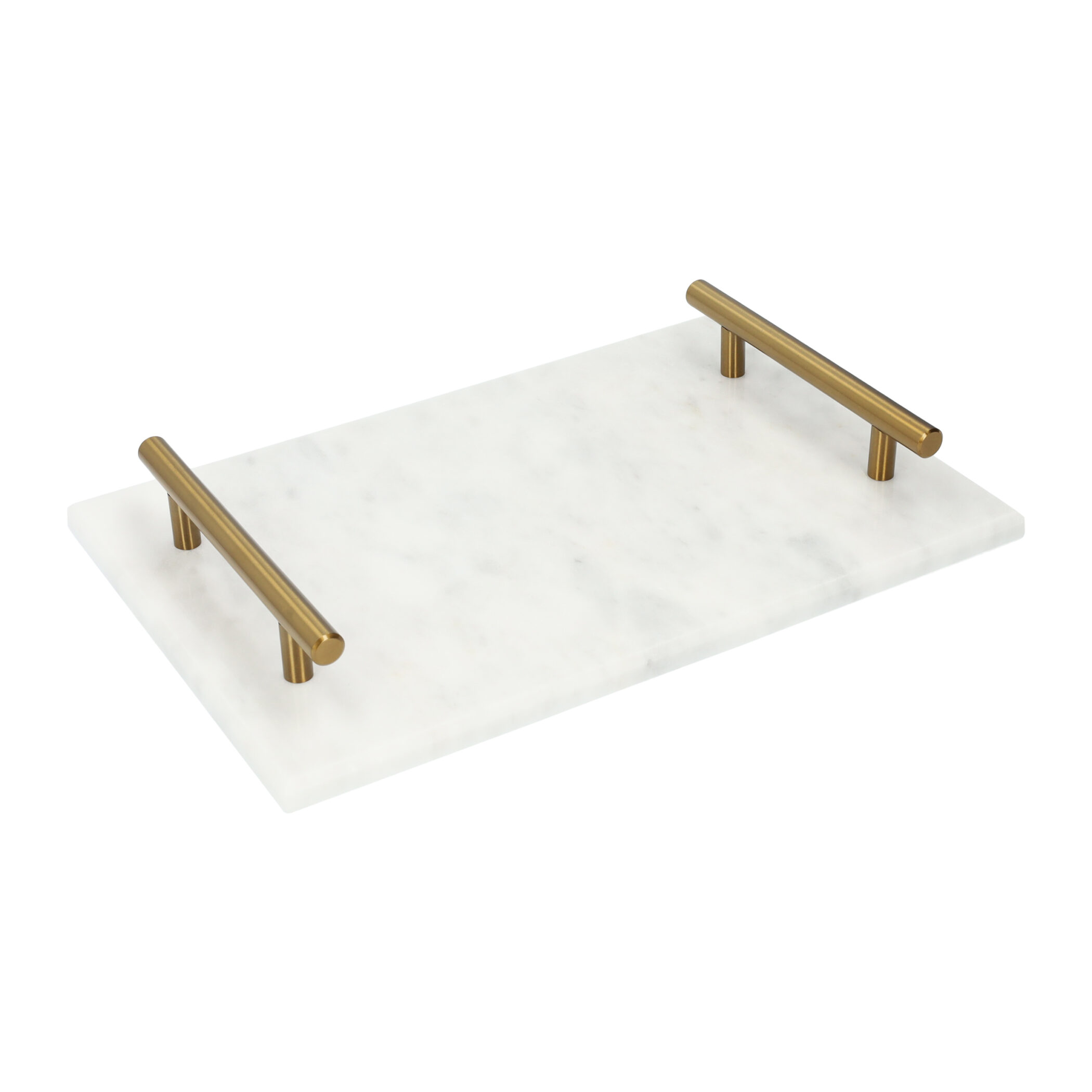 QUVIO Dienblad met gouden handvaten - 20 x 30 cm - Marmer