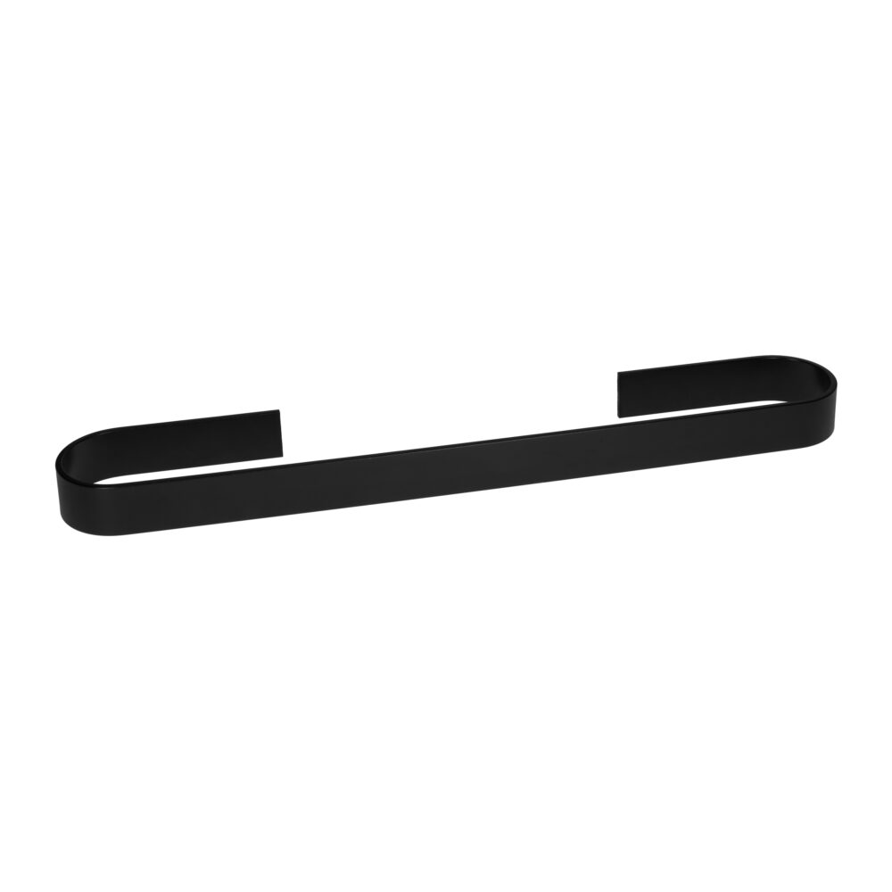 Handdoekhouder platte stang met ronding Zwart