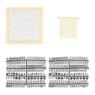 QUVIO Letterbord – Inclusief letters – Hout en vilt – Wit