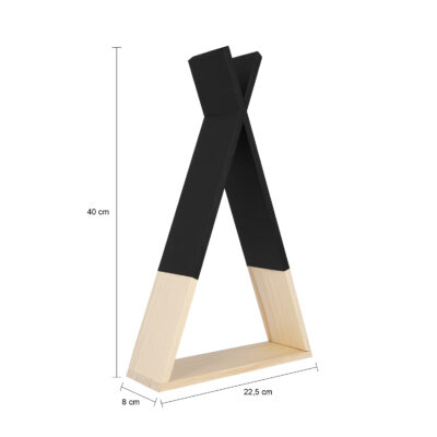 Wandplank afmeting zwart met hout