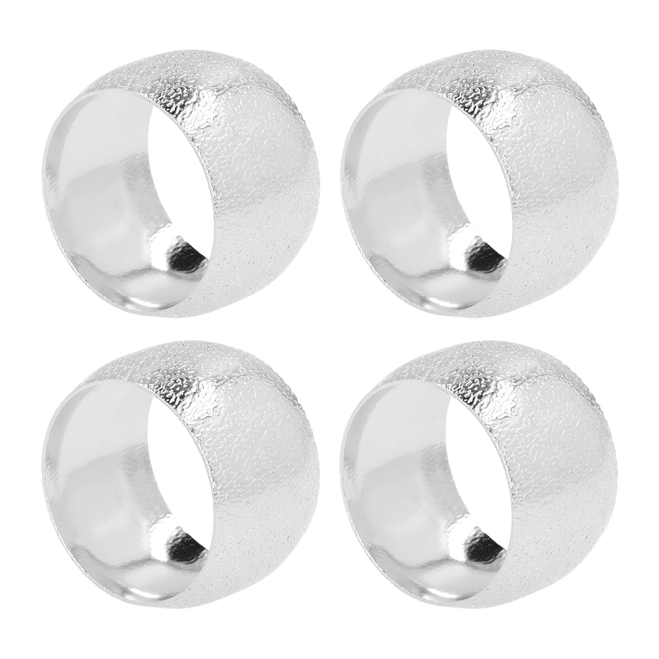 QUVIO Servetringen - Set van 4 - Zilver