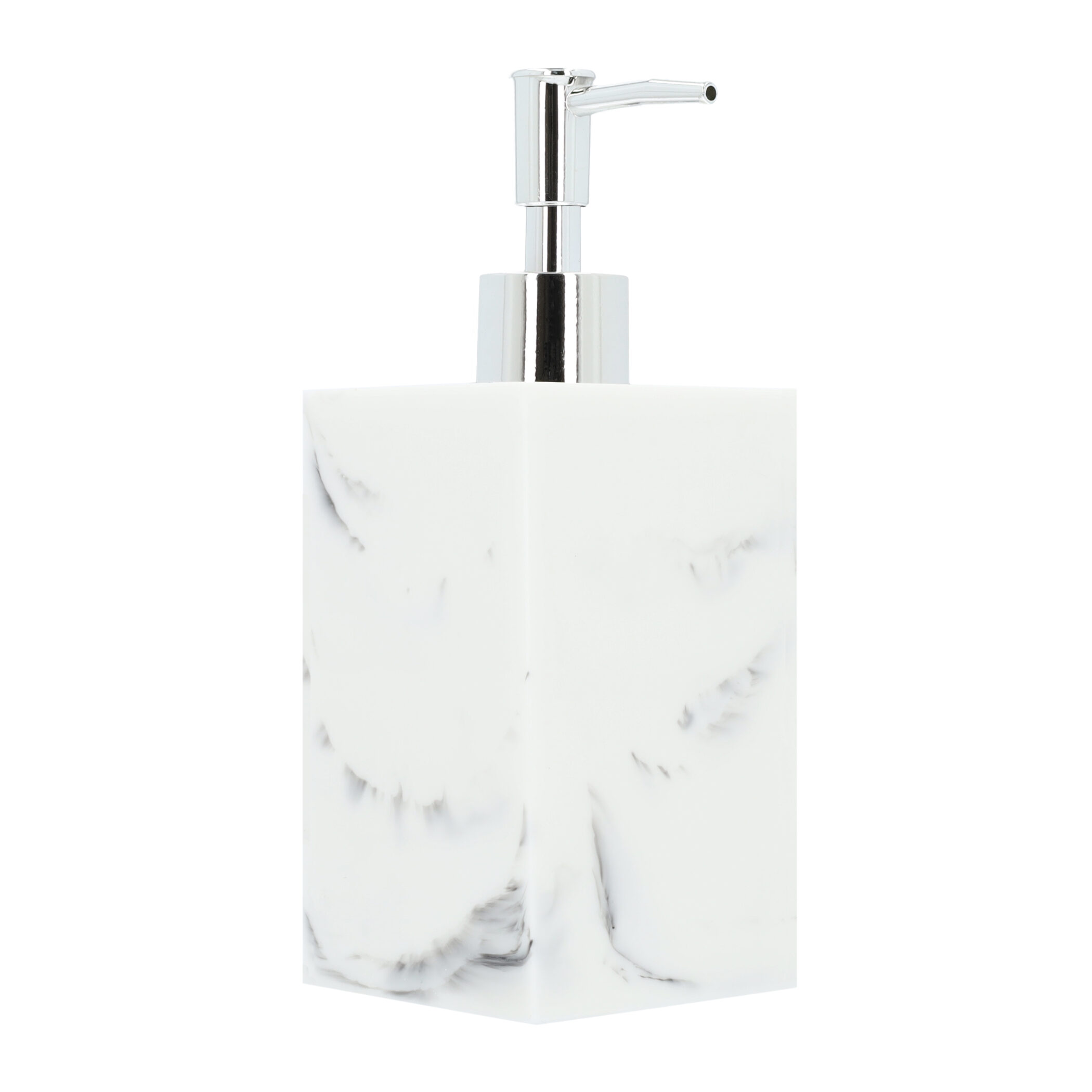 QUVIO Zeepdispenser met marmerlook - Kunststof - Wit