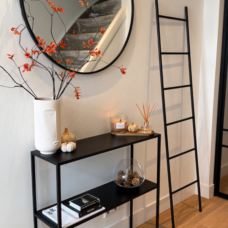 QUVIO Decoratie ladder – Zwart – Metaal