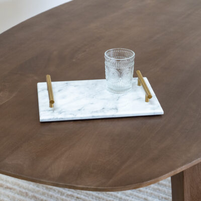 QUVIO Dienblad met gouden handvaten – 20 x 30 cm – Marmer