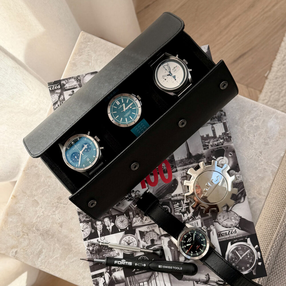 Aretica Horlogebox – voor 3 horloges – Leer