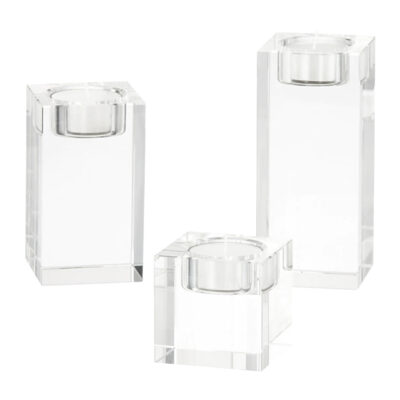 Waxinelichthouder glas set van 3