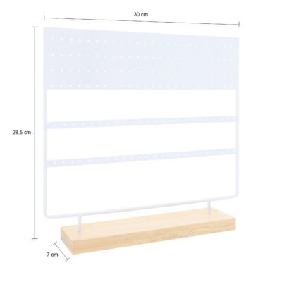 afmeting rekje hout en metaal voor oorbellen
