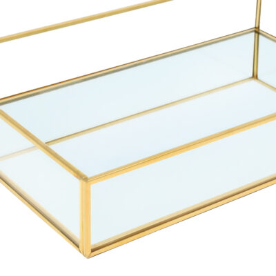 goud dienblad met spiegel bodem