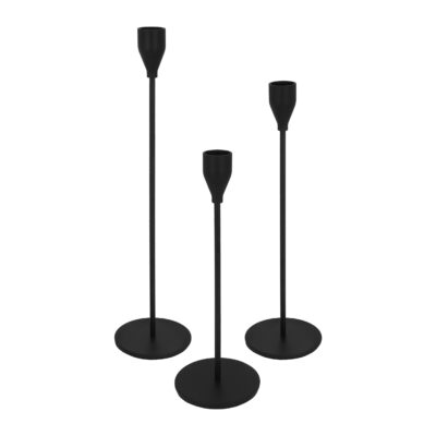 Zwarte kandelaar in een set van 3