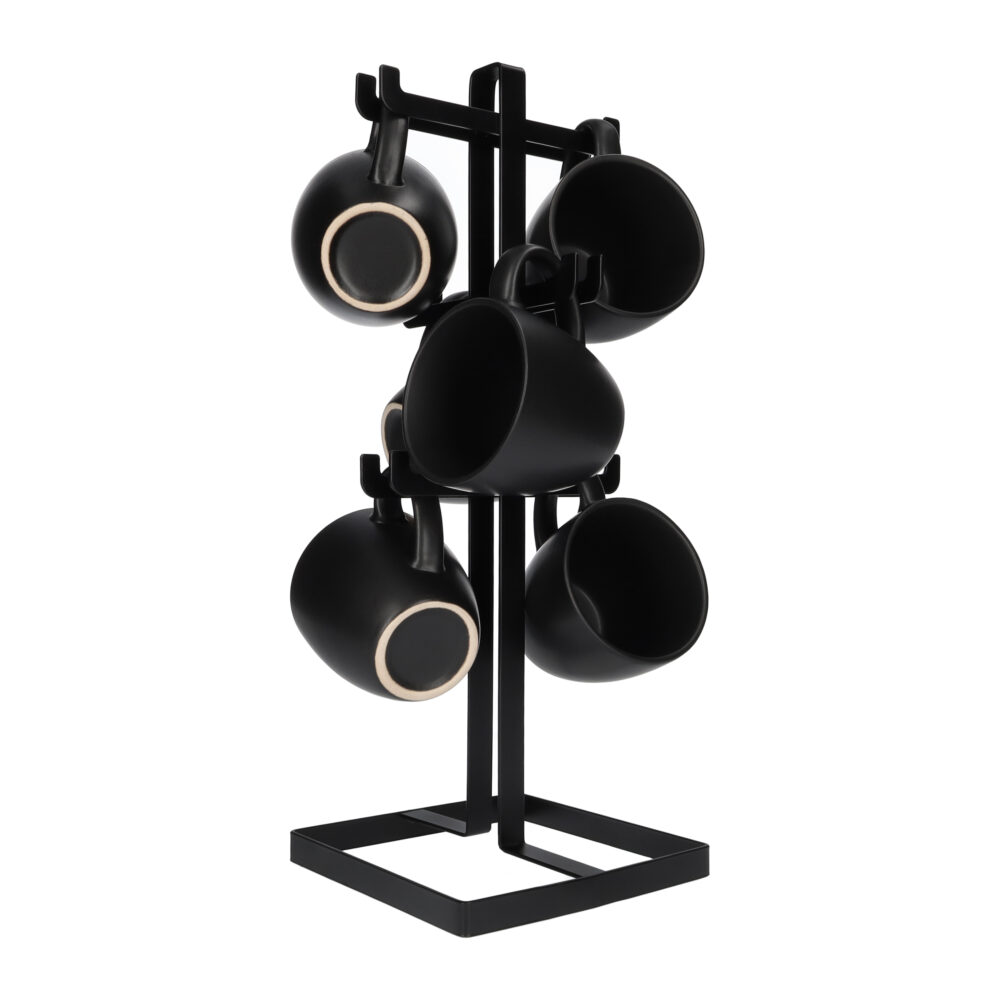 Mokken houder zwart van metaal