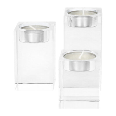 Waxinelichthouder glas set van 3