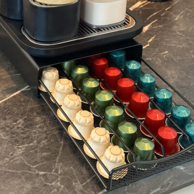 QUVIO Cuphouder lade voor 40 Nespresso cups – Metaal – Zwart