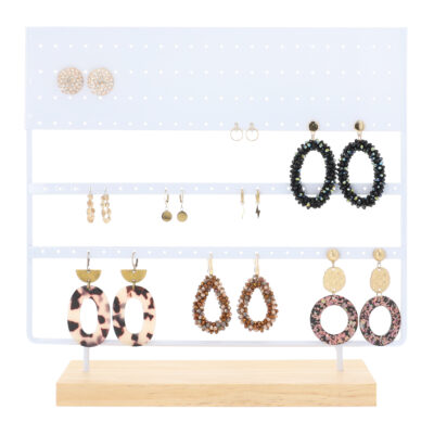 Witte Oorbellenrekjes van Hout en Metaal