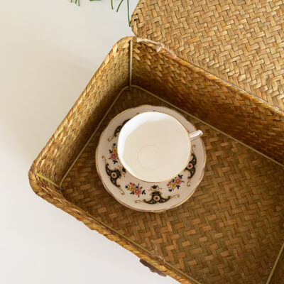 QUVIO Opbergmand – Rotan – Bruin