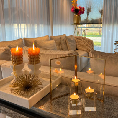 waxinelichthouder glas set 3