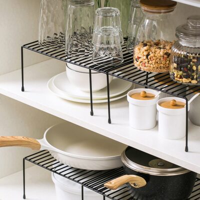 QUVIO Keukenkast organizer – Metaal – Zwart