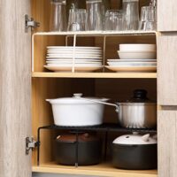 QUVIO Keukenkast organizer – Metaal – Zwart