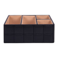 QUVIO Bureau organizer – 4 vakken – PU Leer – Zwart