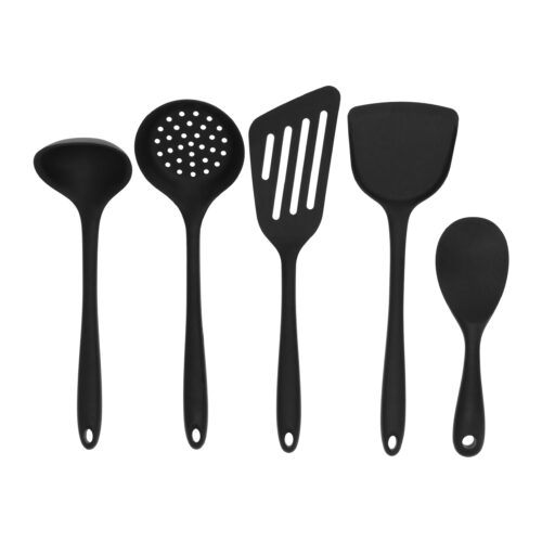 spatels set van 5 siliconen zwart