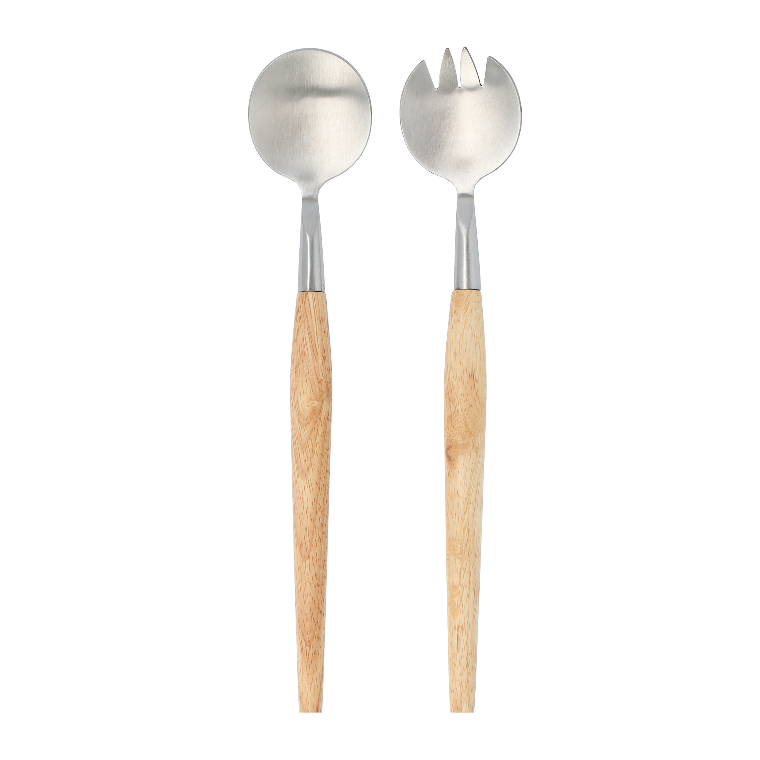 Saladebestek hout RVS