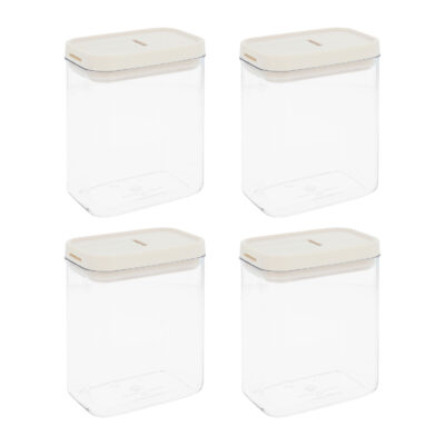 voorraadpotten plastic set van 4 1300 ml