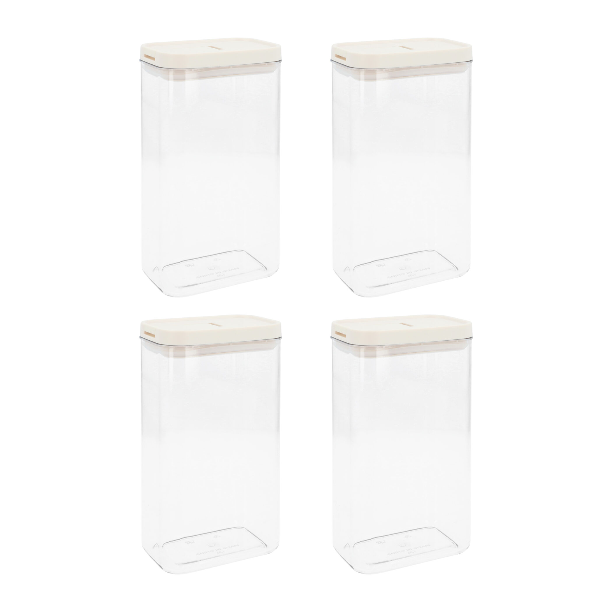 Krumble Voorraadpotten - Set van 4 - 1800 ml - Plastic