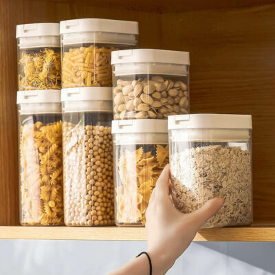 voorraadpotten plastic set van 4 500 ml