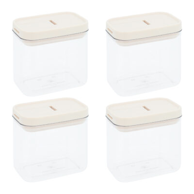 voorraadpotten plastic set van 4 800 ml