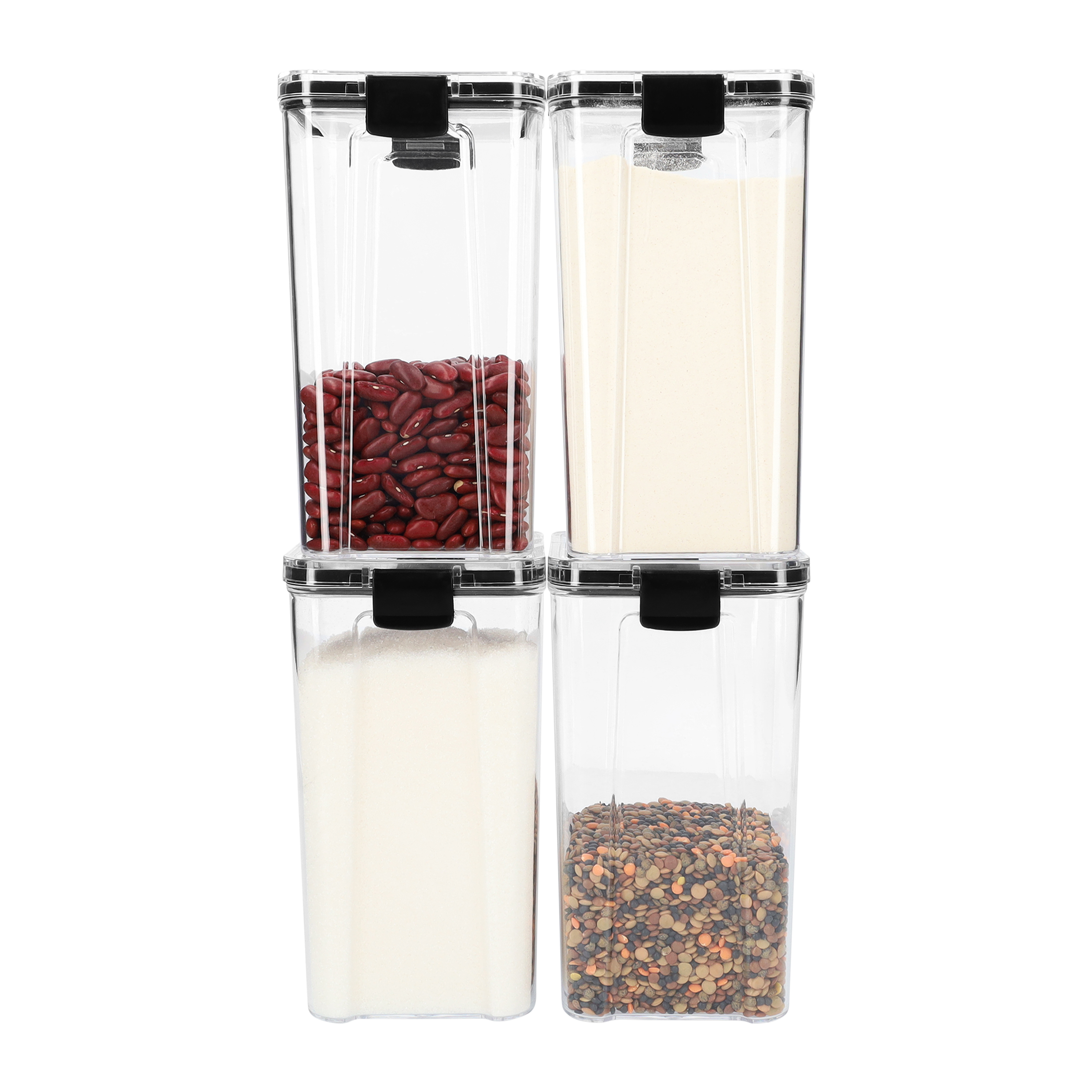 Krumble Voorraadpotten set van 4 - Met deksel - Kunststof - 1300 ml