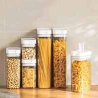 voorraadpotten plastic set van 4 1300 ml