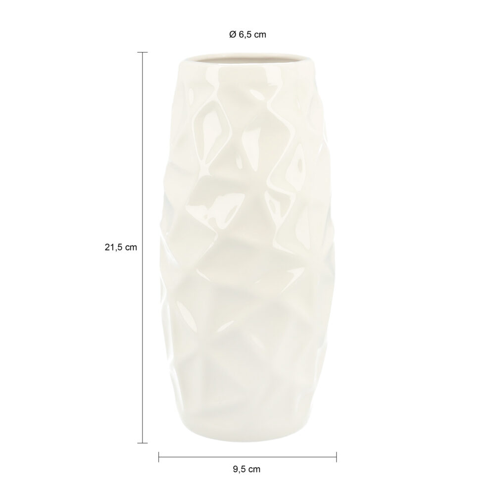9,5 diameter vaasje in het wit
