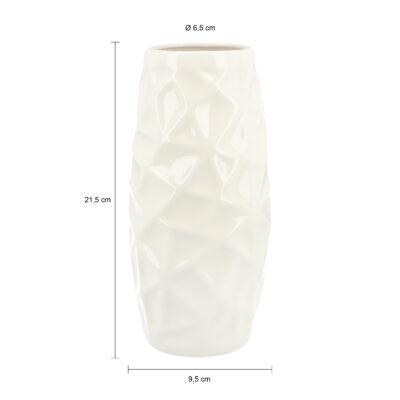 9,5 diameter vaasje in het wit