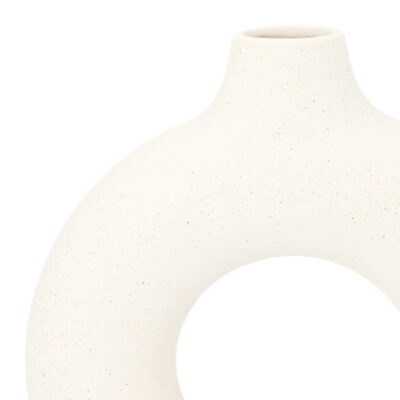 Donutvaas rond keramiek gebroken wit