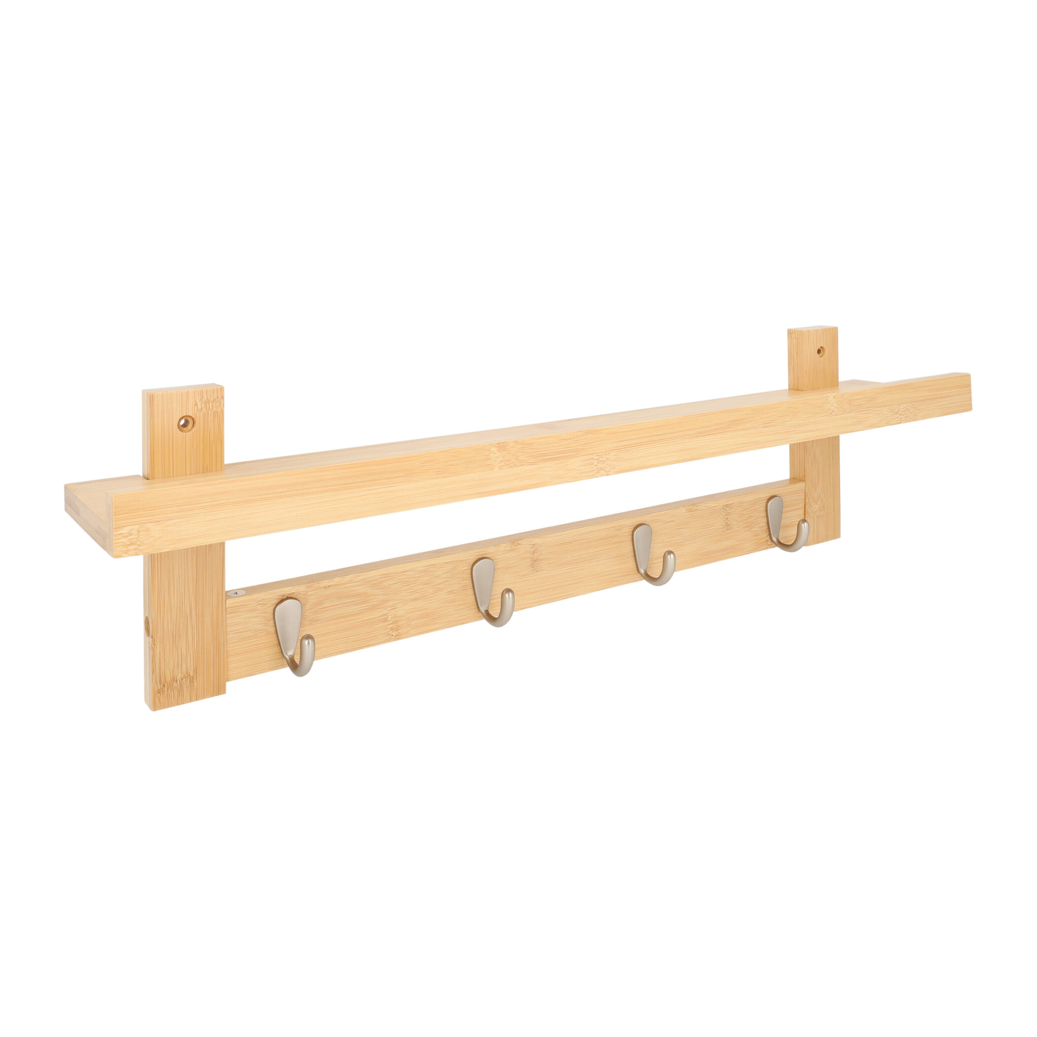 QUVIO Wandkapstok met legplank - 4 haken