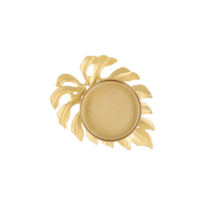 Waxinelichthouders in bladvorm goud