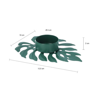 waxinelichthouder bladvorm groen afmetingen
